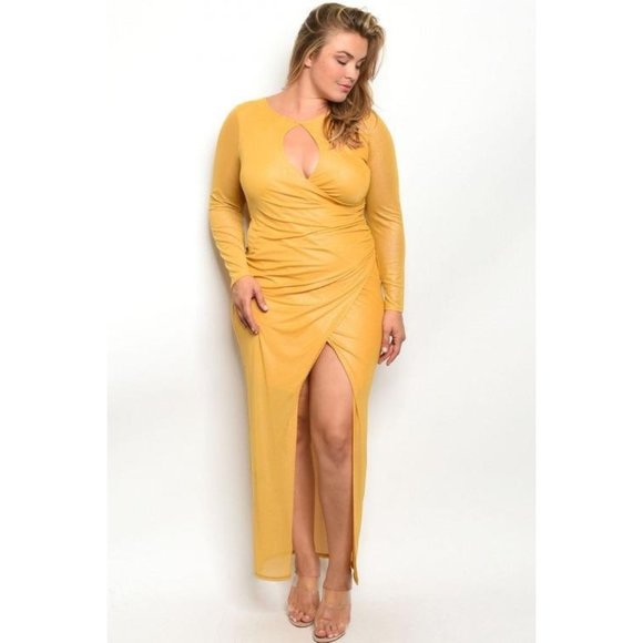 Dresses 1x 1xl 14 16 Mustard Yellow Plus Size Dress Poshmark